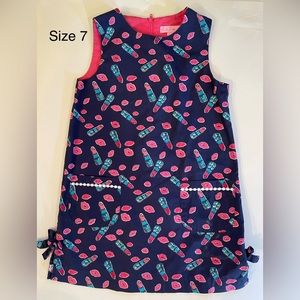 Lilly Pulitzer size 7 Valentine’s Day dress lipstick kiss